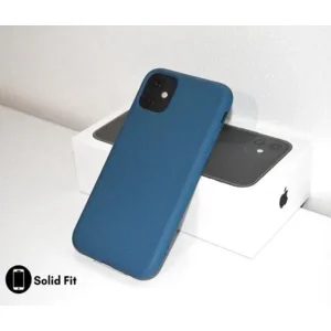 iPhone case/hoesje silicone  + 1x screenprotector glas Blauw iPhone 11