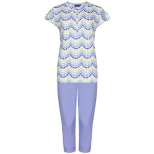Pastunette ( Rebelle ) Pyjama Dames: Light Purple, korte mouw / 3/4broek ( PAS.74 )