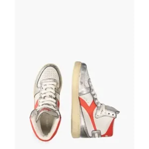Diadora Heritage Mi Basket Metal Mixed Wit/Zilver/Rood Damessneakers