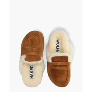 Naked Wolfe Corded Cognac Damesslippers