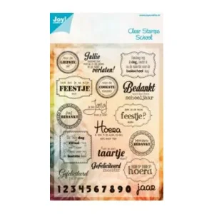 Clear stamp Joy tekst voor de allerliefste juf