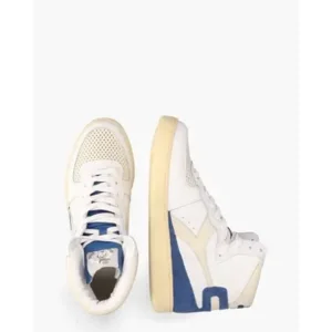 Diadora Heritage Mi Basket Punched Italia Wit/Blauw Herensneakers