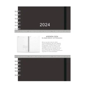 Agenda - 2024 - Thuiswerkagenda - Grijs - Groot - 17,5x25cm