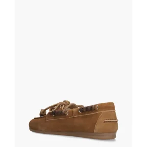 Posa Boat Loafer Brushed Beads Camel Dames Veterschoenen