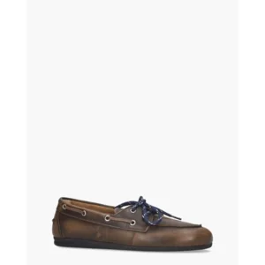 Posa Boat Loafer Coffee Donkerbruin Dames Veterschoenen