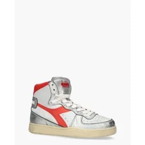 Diadora Heritage Mi Basket Metal Mixed Wit/Zilver/Rood Damessneakers