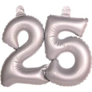 Opblaascijfer - 25 Jaar - Zilver