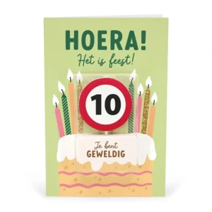 Kaart - Taartkaarsje - 10 jaar