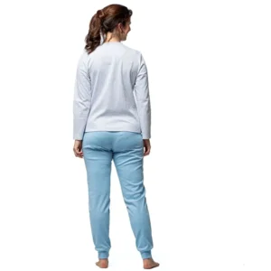Egatex Dames pyjama: Blauw, interlock katoen ( EGA.498 )