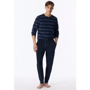 Schiesser – Casual Nightwear – Pyjama Badstof – 183940 – Deep Sea Blue