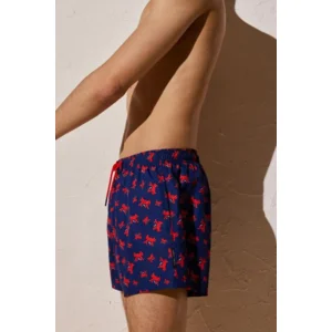 Ysabel Mora Crab losse herenzwemshort in blauw en rood