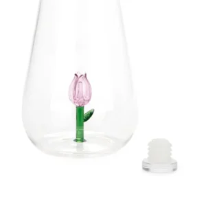 Balvi Waterfles Karaf Tulp Roze 1L Glas