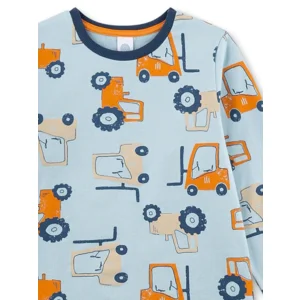 Sanetta Pyjama jongens: Tractor, licht blauw, 100% katoen ( SAN.159 )