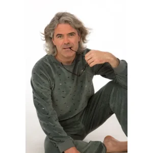 Perlina Heren pyjama: Melvin, Velour, Opal groen ( LINA.99