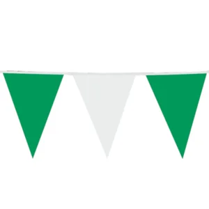 Vlaggenlijn - Groen wit - Maxivlaggen - 30x45cm- 10m
