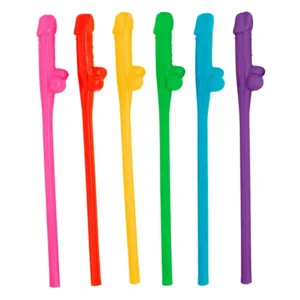 Herbruikbare Kleurrijke Rietjes – Set van 6 Feestrietjes voor Vrijgezellenfeest of Themafeest