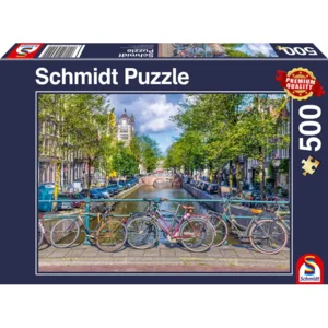 Puzzel - Amsterdam, fietsen op de brug - 500st.