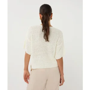 Esqualo Pull: Off White, Ajour brei ( ESQ.316 )