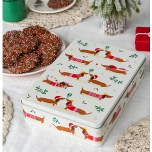 Teckel blikken voorraaddoos rechthoek