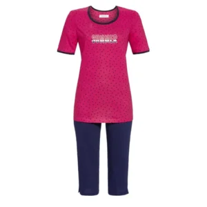 Ringella Dames Pyjama: Framboos, korte mouw / capri ( RIN.369 )