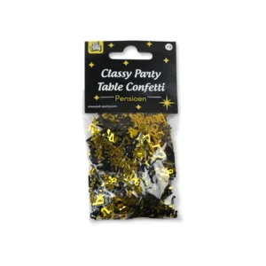 Tafeldecoratie - Pensioen - Confetti - Goud / zwart
