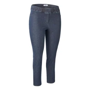 KJ Brand dames jeansbroek: Jenny, Donker blauw, Duitse maten, elastiek in de lenden ( BRA.335 )
