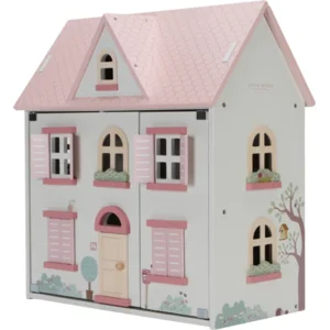 Poppenhuis - Medium - Met meubels en twee popjes