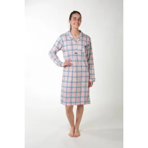 Perlina Willow nachthemd in lichtroze en -blauw