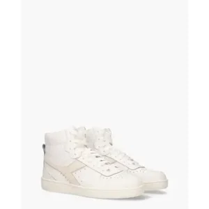 Diadora Sport Magic Basket Mid Leather Wit/Lichtgeel Damessneakers