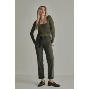 Para Mi Dames Jeans broek: Bobby, Green Smoke, Vintage denim, L30 ( PARA.432 )