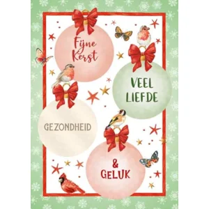 Kaart - Kerst - JBS - Fijne kerst, veel liefde, gezondheid & geluk - KSJ014