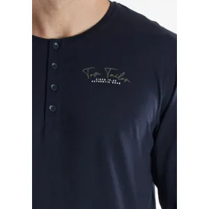 Tom Tailor Pyjama Heren: Blauw, carree broek, 100% Katoen ( TOM.45 )