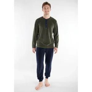 Tom Tailor pyjama heren: Groen, Terry badstof ( TOM.43 )