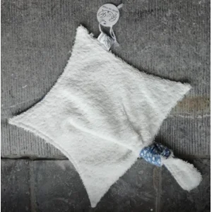 Knuffelster - Knuffeldoekje Handgemaakt Wit gebloemd zonder bijtring