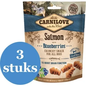 Carnilove Crunchy Snack Zalm / Blauwe Bes - 3 x 200 g