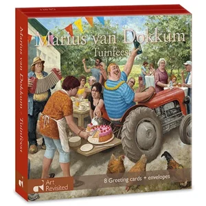 Kaartenmapje - 2 x 4 designs - Marius van Dokkum - Tuinfeest - 12x12cm