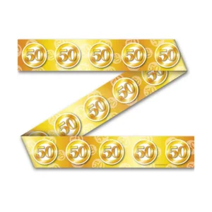 Markeerlint - Afzetlint - 50 jaar - Goud - 12m