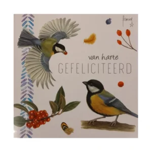 Kaart - Franciens katten - Gefeliciteerd - Vogels