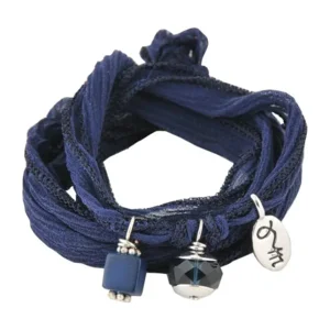 RAKHI zijden wikkelarmband Monaco blue