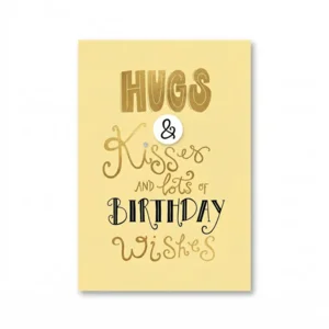 Kaart - Words up - Hugs & kisses and lots of Birthday wishes - GBA.0001