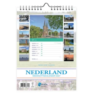 Week kalender - 2027- 12 provinciën - Koeien - 16,5x23cm