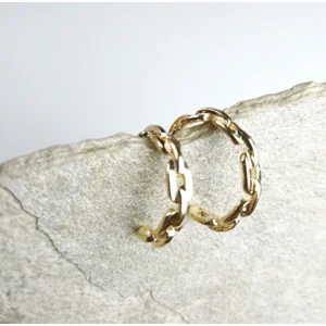 18k goldfilled paperclip oorringen