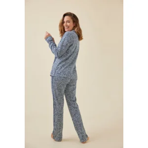 Promise dames pyjama doorknoop marine