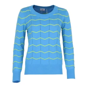 She Goes LaLa Pull: Licht blauw, gestreept met lime ( SHE.16 )