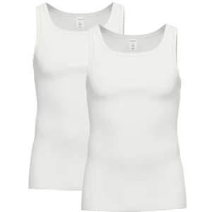 Ammann Heren Singlet: Duopack, 100% Katoen, Wit ( 100008 )