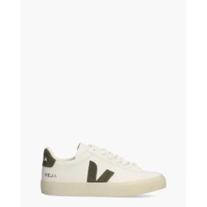 Veja Campo Leather Wit/Groen Damessneakers