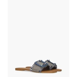 Cypres Tiny Jeansblauw/Zwart/Wit Damesslippers