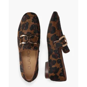 Di Lauro Catrina Bruine/Panterprint Damesloafers