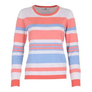 She Goes LaLa  Pull: Koraal, gestreept met blauw ( SHE.20 )