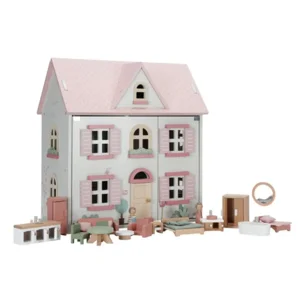 Poppenhuis - Medium - Met meubels en twee popjes